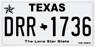 TX license plate DRR1736