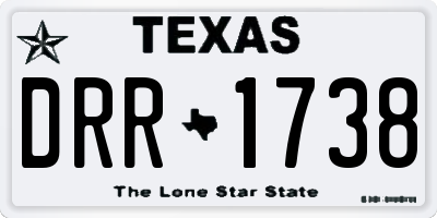 TX license plate DRR1738