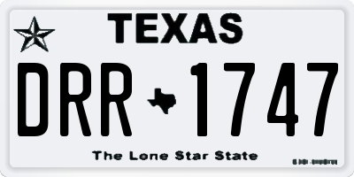 TX license plate DRR1747