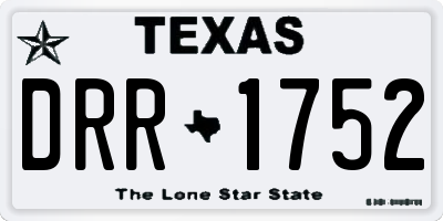 TX license plate DRR1752