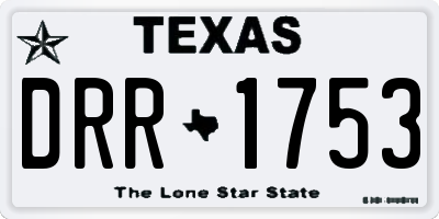 TX license plate DRR1753