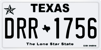 TX license plate DRR1756