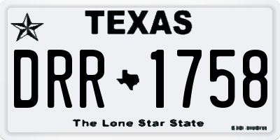 TX license plate DRR1758