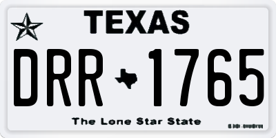 TX license plate DRR1765
