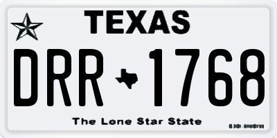 TX license plate DRR1768
