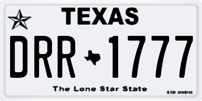 TX license plate DRR1777