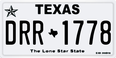 TX license plate DRR1778