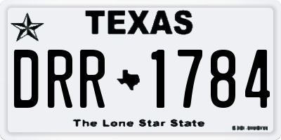 TX license plate DRR1784