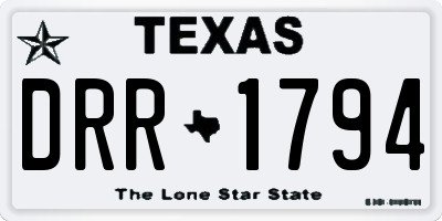 TX license plate DRR1794