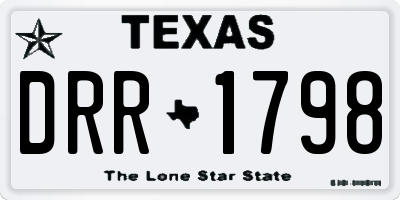 TX license plate DRR1798
