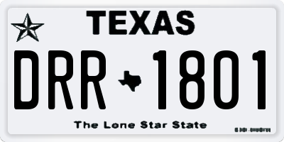 TX license plate DRR1801