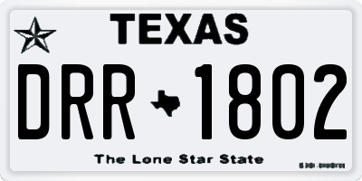 TX license plate DRR1802