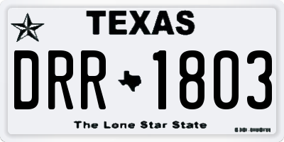 TX license plate DRR1803