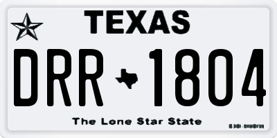 TX license plate DRR1804