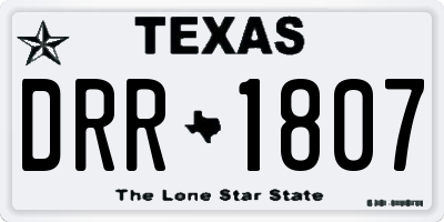 TX license plate DRR1807