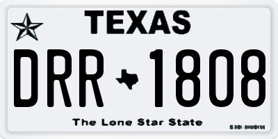 TX license plate DRR1808
