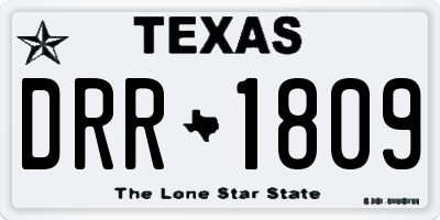 TX license plate DRR1809