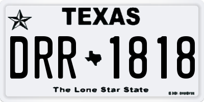 TX license plate DRR1818