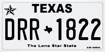 TX license plate DRR1822