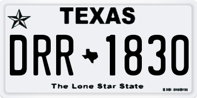 TX license plate DRR1830