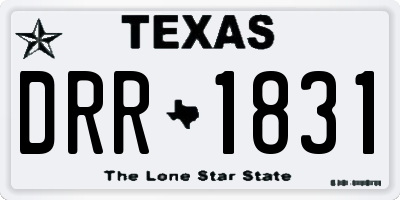 TX license plate DRR1831