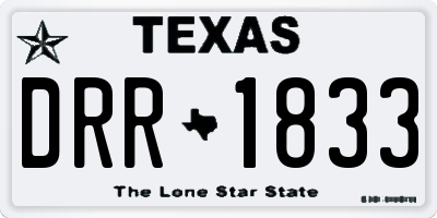 TX license plate DRR1833
