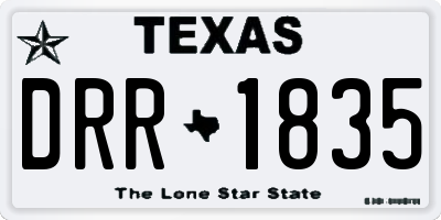 TX license plate DRR1835