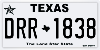 TX license plate DRR1838