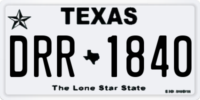 TX license plate DRR1840