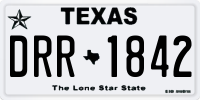 TX license plate DRR1842