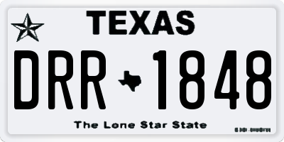 TX license plate DRR1848