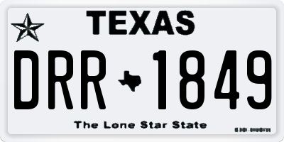 TX license plate DRR1849