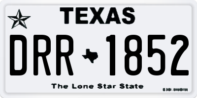 TX license plate DRR1852