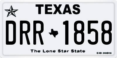 TX license plate DRR1858