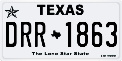 TX license plate DRR1863