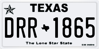 TX license plate DRR1865