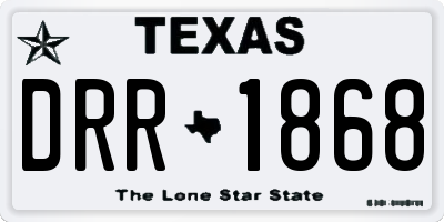TX license plate DRR1868