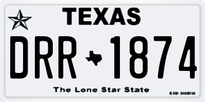 TX license plate DRR1874