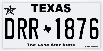 TX license plate DRR1876