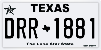 TX license plate DRR1881