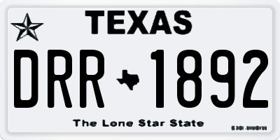 TX license plate DRR1892