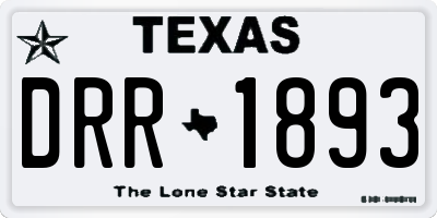 TX license plate DRR1893