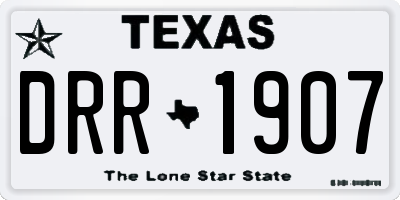 TX license plate DRR1907