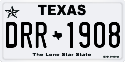 TX license plate DRR1908