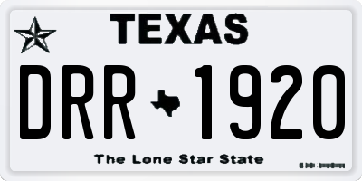 TX license plate DRR1920