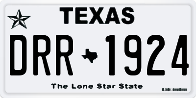TX license plate DRR1924
