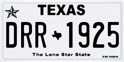 TX license plate DRR1925