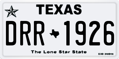 TX license plate DRR1926