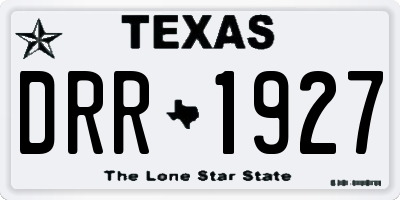 TX license plate DRR1927