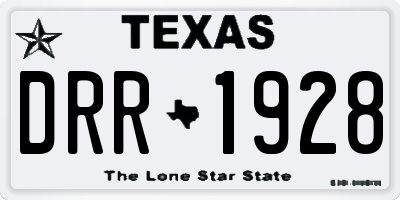 TX license plate DRR1928